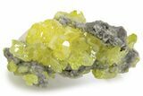 Bright Yellow Sulfur Crystal Cluster - Cianciana Mine, Italy #240639-1